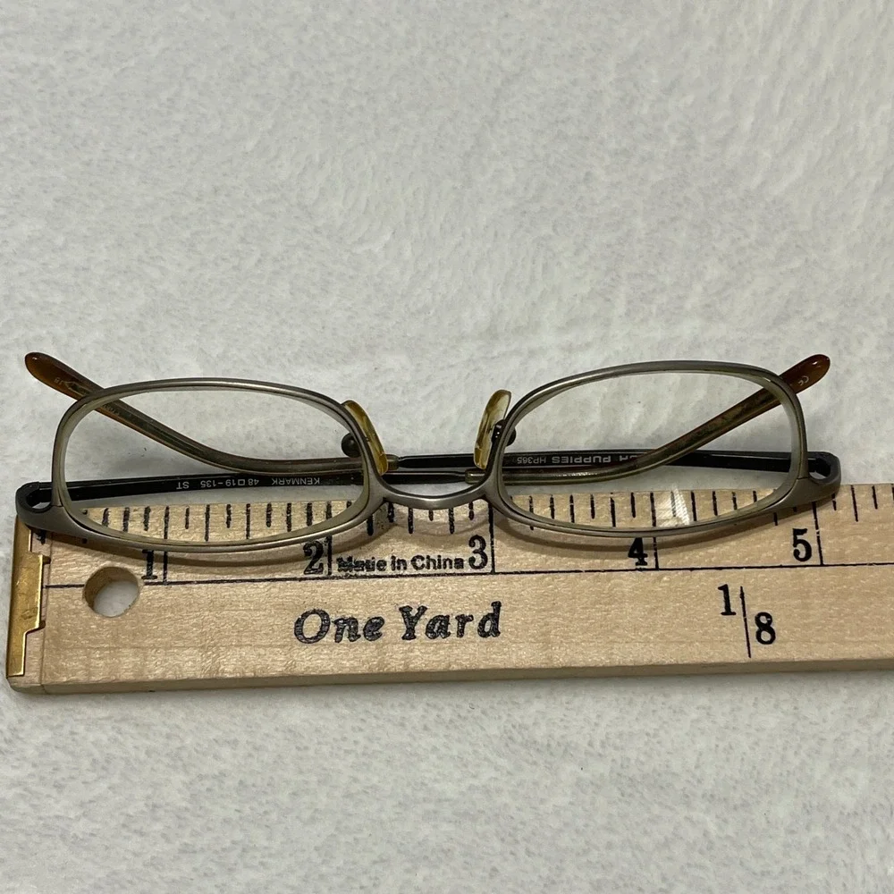 Hush Puppies Kenmark HP365 Gunmetal Rectangular Eyeglasses‎ Frames 48-19-135 ST